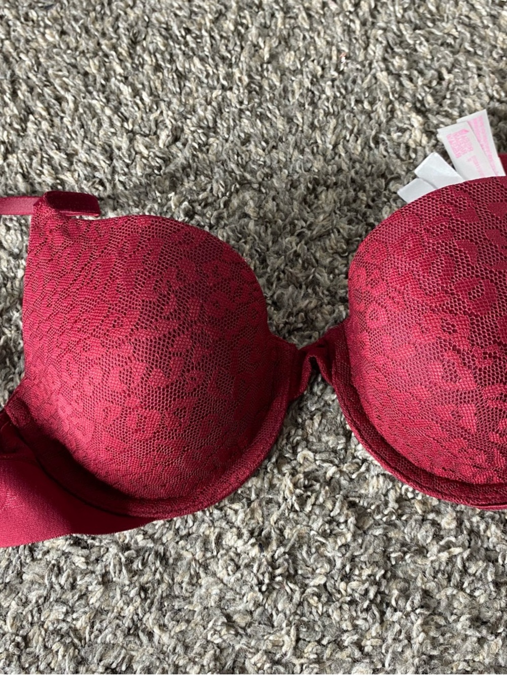 Victoria's Secret Lace Contour Bra in Berry Red